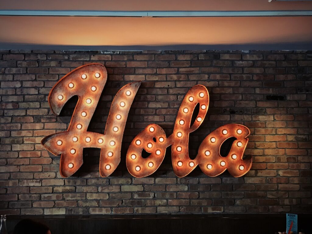 "Hola" LED signage