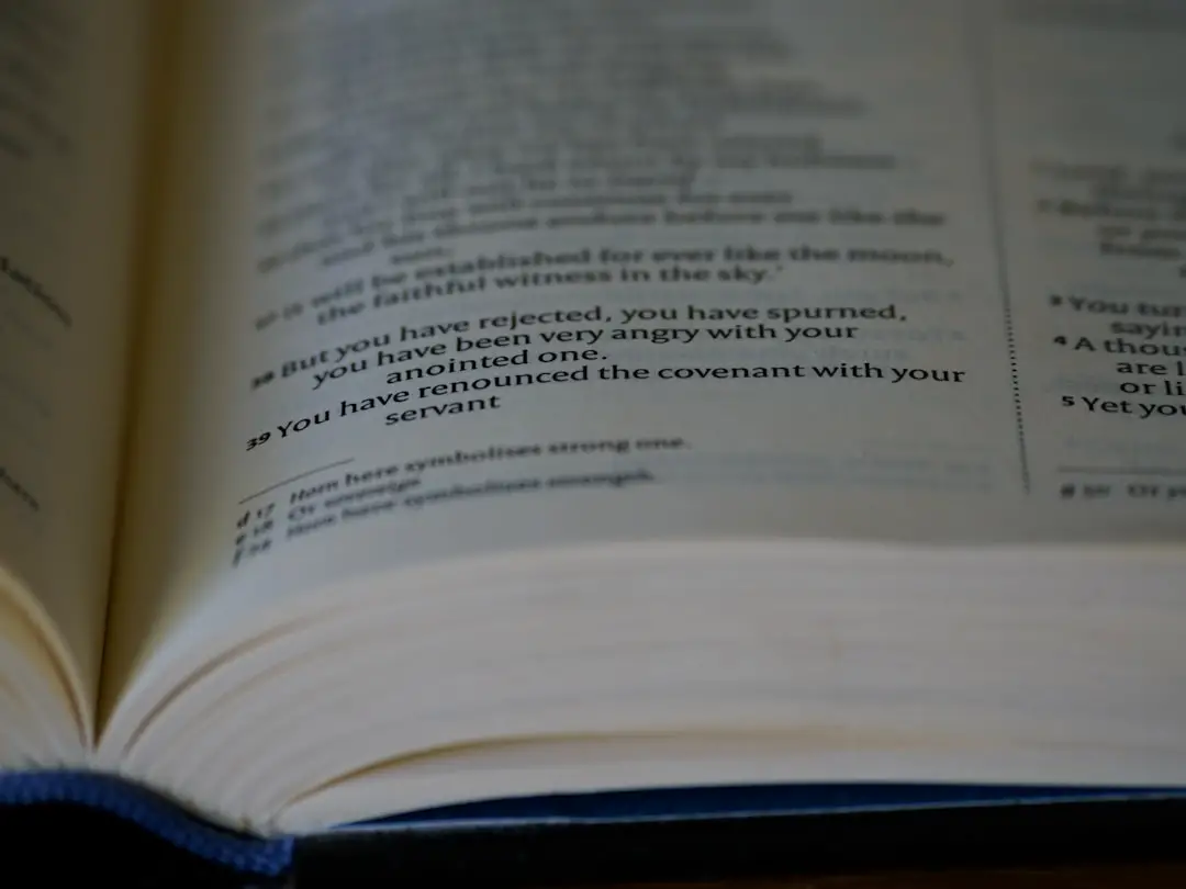 an open book with text