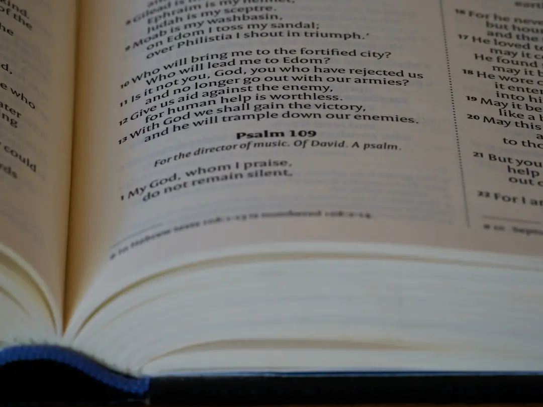 an open book with text